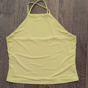 Express - Body Contour Cropped Yellow Top - Medium